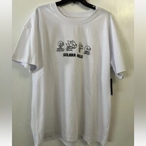 Solana Hills Graphic T-Shirt Skeleton Crew White Tee large